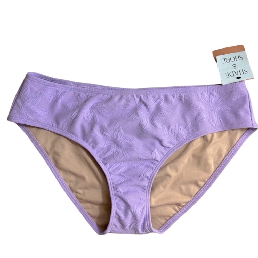 Shade & Shore Lilac Textured Bikini Bottoms
